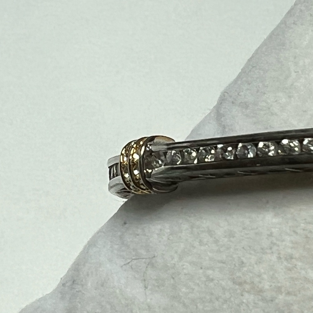 Camrose and Kross JBK Silver Rhinestone Hinged Bangle Bracelet - Picture 13 of 14